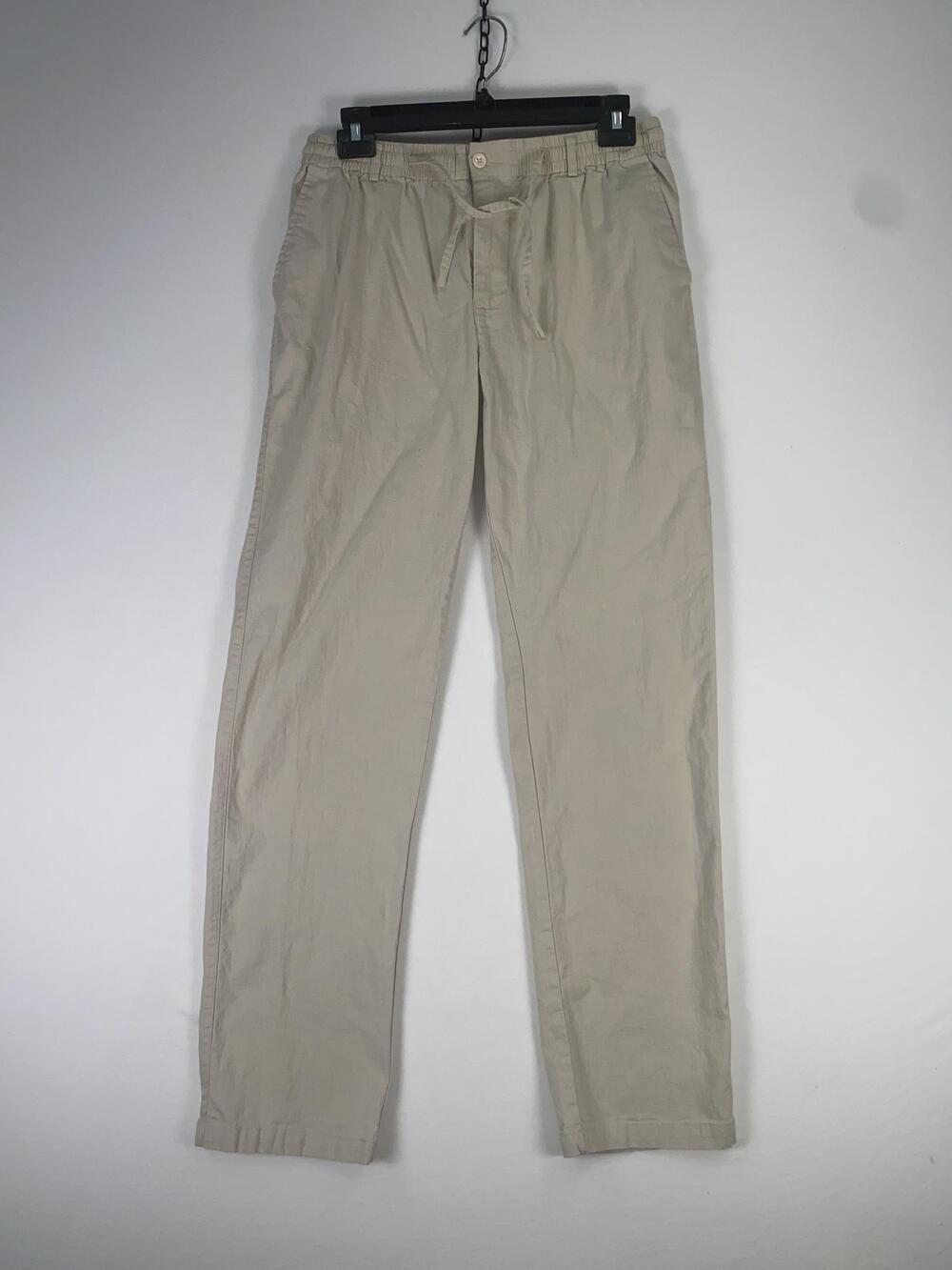 Sailwind Chino Pants Mens 32x30 Beige Rayon Relaxed Straight Drawstring Waist
